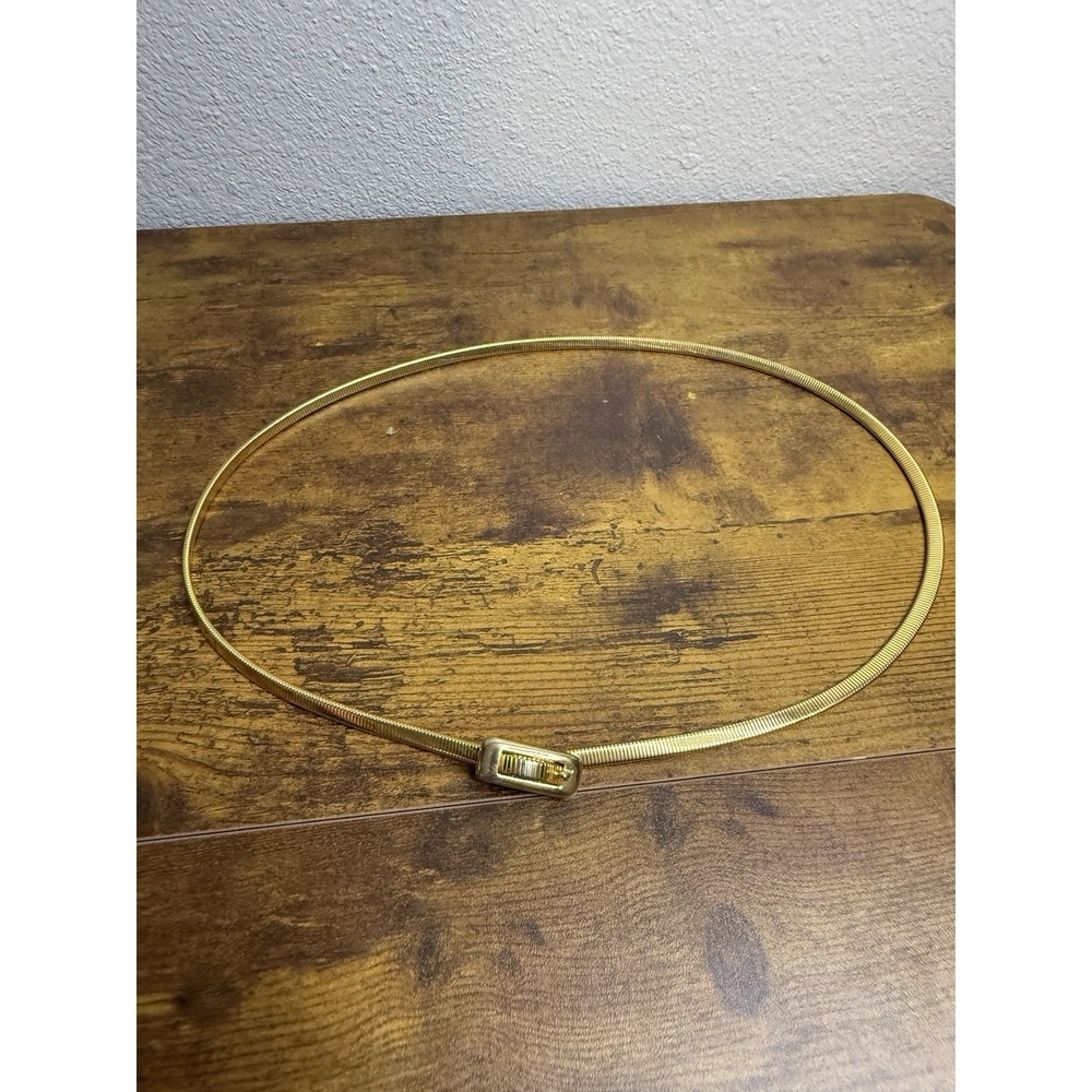 Vintage Gold Tone AccessoCraft NYC Stretch Belt Fashion Buckle Womens Size 28-32